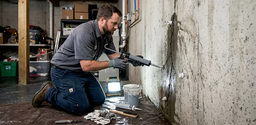 Basement Leak Repair From Inside in Flower Mound